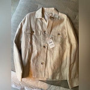 Brand new zara linen button up shirt